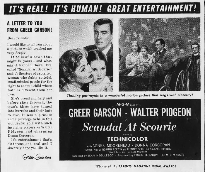 Greer Garson (Mrs. Patrick J. McChesney), Walter Pidgeon (Patrick J. McChesney), Arthur Shields (Father Reilly), Donna Corcoran (Patsy) zdroj: imdb.com