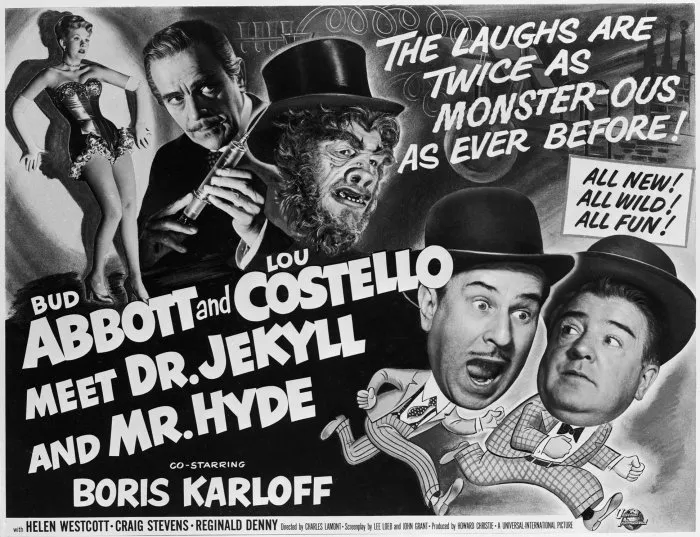 Boris Karloff (Dr. Henry Jekyll), Lou Costello (Tubby), Bud Abbott (Slim), Eddie Parker, Helen Westcott (Vicky Edwards) zdroj: imdb.com