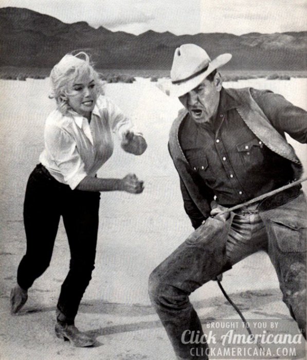 Clark Gable (Gay Langland), Marilyn Monroe (Roslyn Taber) zdroj: imdb.com