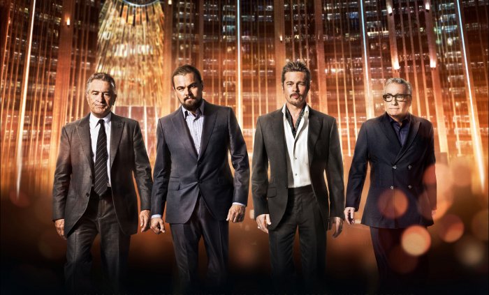 Brad Pitt, Robert De Niro, Leonardo DiCaprio, Martin Scorsese zdroj: imdb.com