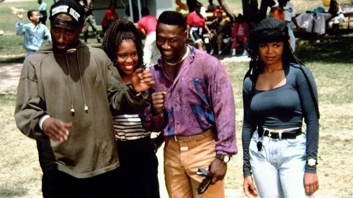 Tupac Shakur (Lucky), Janet Jackson (Justice), Regina King (Iesha), Joe Torry (Chicago) zdroj: imdb.com