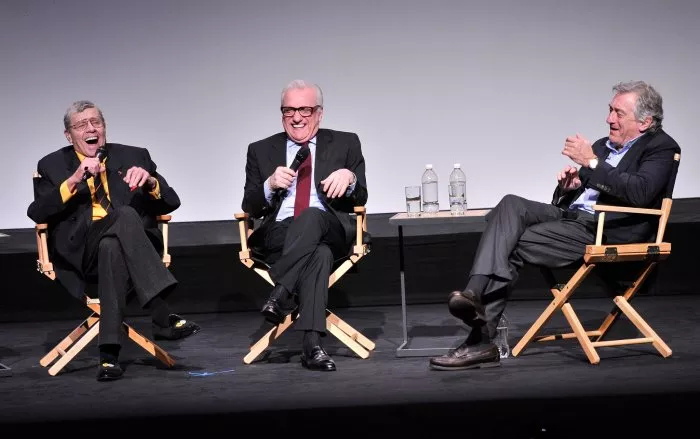 Robert De Niro (Rupert Pupkin), Martin Scorsese, Jerry Lewis (Jerry Langford) zdroj: imdb.com 
promo k filmu