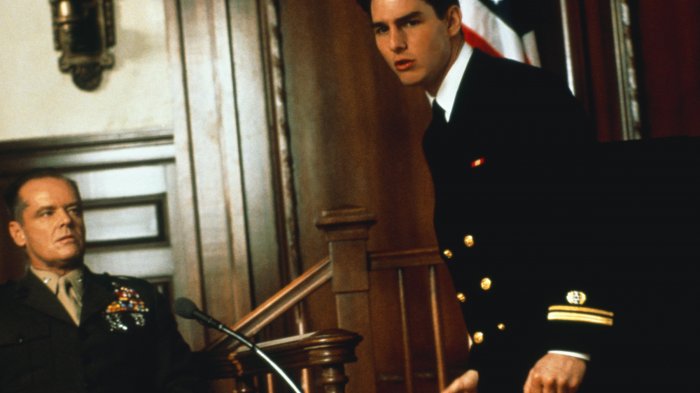 Tom Cruise (Lt. Daniel Kaffee), Jack Nicholson (Col. Nathan R. Jessep) zdroj: imdb.com