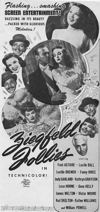 Fred Astaire (Fred Astaire (’Here’s to the Ladies’)), Judy Garland (The Star (’A Great Lady Has An Interview’)), Gene Kelly (Gentleman (’The Babbit and the Bromide’)), Lucille Ball (Lucille Ball (’Here’s to the Ladies’)), William Powell (Florenz Ziegfeld Jr.), Lucille Bremer (Princess (’This Heart of Mine’)), Kathryn Grayson (Kathryn Grayson (’Beauty’)), Lena Horne (Lena Horne (’Love’)), Red Skelton (J. Newton Numbskull (’When Television Comes’)) zdroj: imdb.com