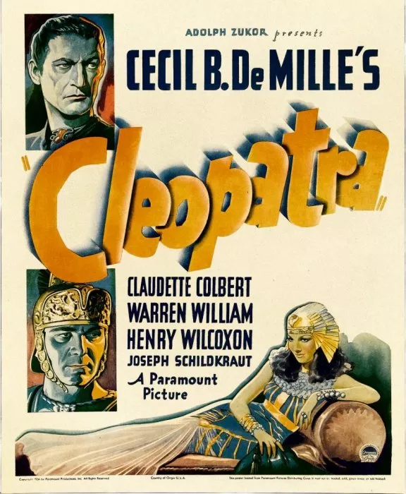 Claudette Colbert (Cleopatra), Henry Wilcoxon (Marc Antony), Warren William (Julius Caesar) zdroj: imdb.com