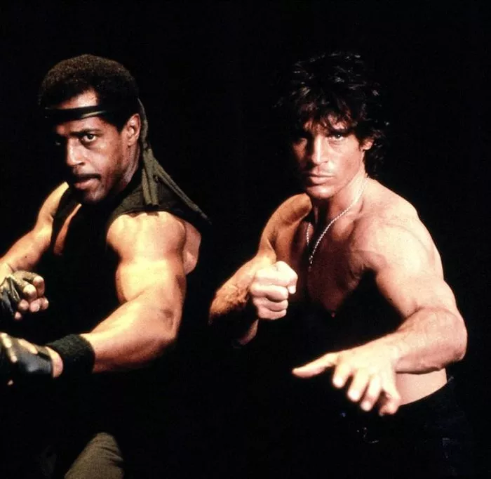 David Bradley (Sean Davidson - ’The American Ninja’), Steve James (Curtis Jackson) zdroj: imdb.com