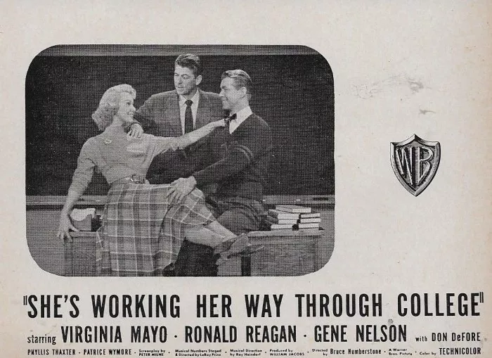 Ronald Reagan (Professor John Palmer), Virginia Mayo (Angela Gardner), Gene Nelson (Don Weston) zdroj: imdb.com