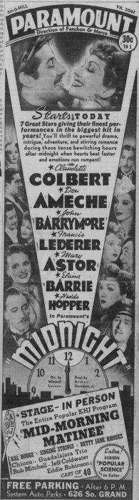 Don Ameche, John Barrymore, Mary Astor, Claudette Colbert, Elaine Barrie, Hedda Hopper, Francis Lederer zdroj: imdb.com