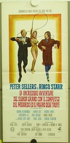 Raquel Welch (Priestess of the Whip), Peter Sellers (Sir Guy Grand), Ringo Starr (Youngman Grand) zdroj: imdb.com