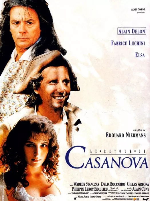 Alain Delon (Casanova), Fabrice Luchini (Camille), Elsa Lunghini (Marcolina) zdroj: imdb.com