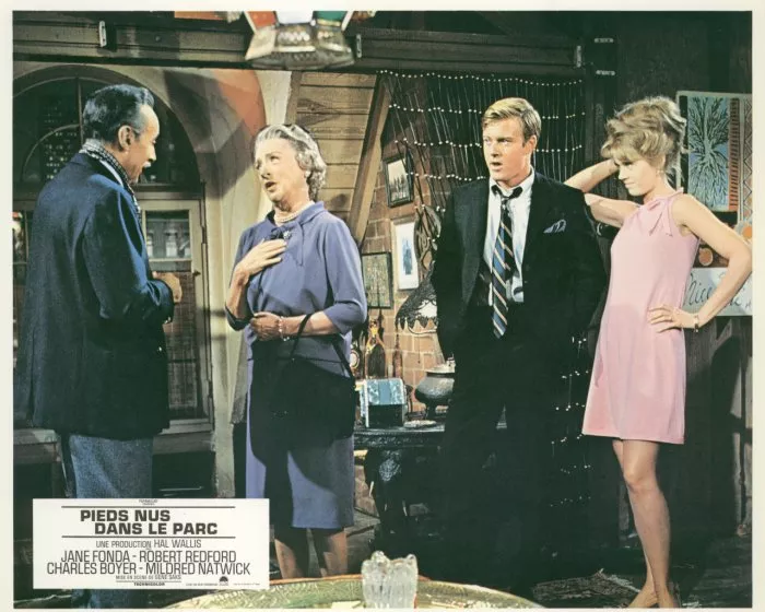Jane Fonda (Corie Bratter), Robert Redford (Paul Bratter), Charles Boyer (Victor Velasco), Mildred Natwick (Ethel Banks) zdroj: imdb.com