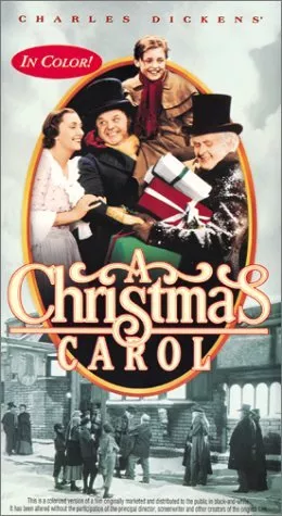 Terry Kilburn (Tiny Tim), Kathleen Lockhart (Mrs. Cratchit), Gene Lockhart (Bob Cratchit), Reginald Owen (Ebenezer Scrooge) zdroj: imdb.com