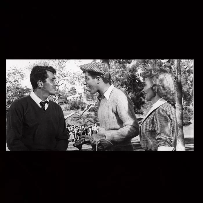 Jerry Lewis (Harvey Miller, Jr), Dean Martin (Joe Anthony), Donna Reed (Kathy Taylor) zdroj: imdb.com