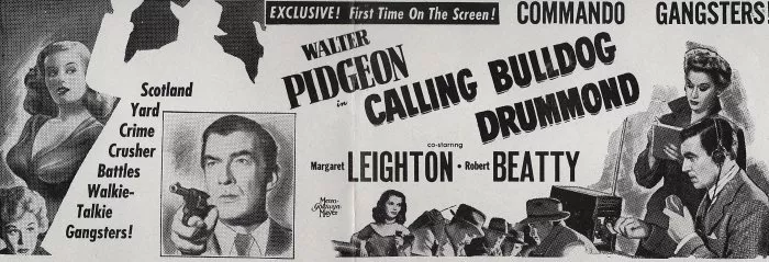 Peggy Evans (Molly), Margaret Leighton (Sgt. Helen Smith), Walter Pidgeon (Maj. Hugh ’Bulldog’ Drummond) zdroj: imdb.com