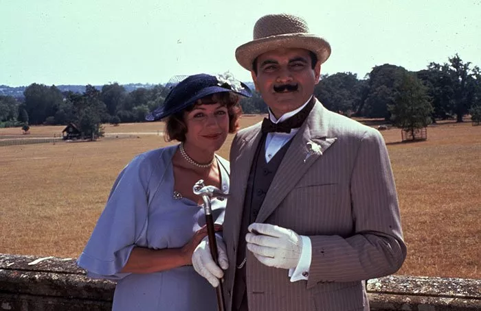 Kika Markham, David Suchet (Hercule Poirot)