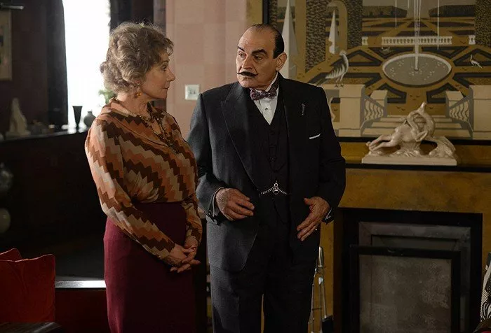 Zoë Wanamaker (Ariadne Oliver), David Suchet (Hercule Poirot)