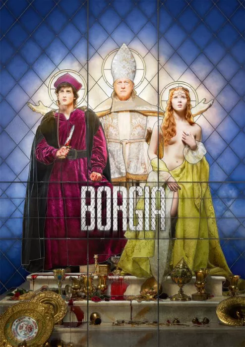John Doman (Rodrigo Borgia), Isolda Dychauk (Lucrezia Borgia), Mark Ryder (Cesare Borgia) zdroj: imdb.com