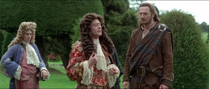 John Hurt (Montrose), Liam Neeson (Rob Roy), Tim Roth (Cunningham) zdroj: imdb.com