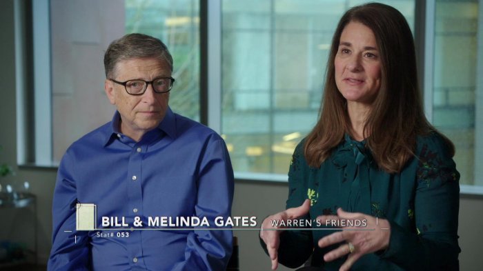 Bill Gates, Warren Buffett, Melinda Gates zdroj: imdb.com