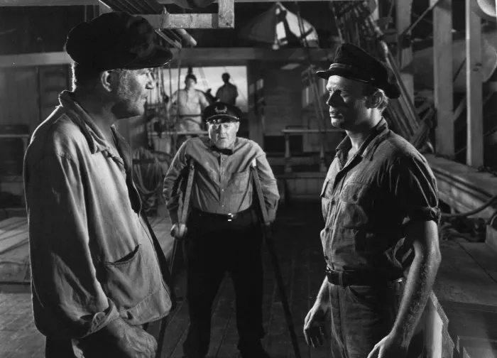Lionel Barrymore (Capt. Bering Joy), Richard Widmark (First Mate Dan Lunceford), Jay C. Flippen (Luke Sewell) zdroj: imdb.com