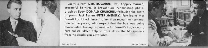Dirk Bogarde (Melville Farr), Donald Churchill (Eddy Stone), Peter McEnery (Jack Barrett) zdroj: imdb.com
