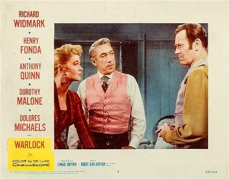 Henry Fonda (Clay Blaisedell), Anthony Quinn (Tom Morgan), Dorothy Malone (Lily Dollar) zdroj: imdb.com