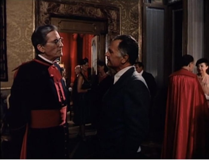 Gregory Peck (Monsignor Hugh O’Flaherty), Gabriele Ferzetti (Prince Mataeo) zdroj: imdb.com