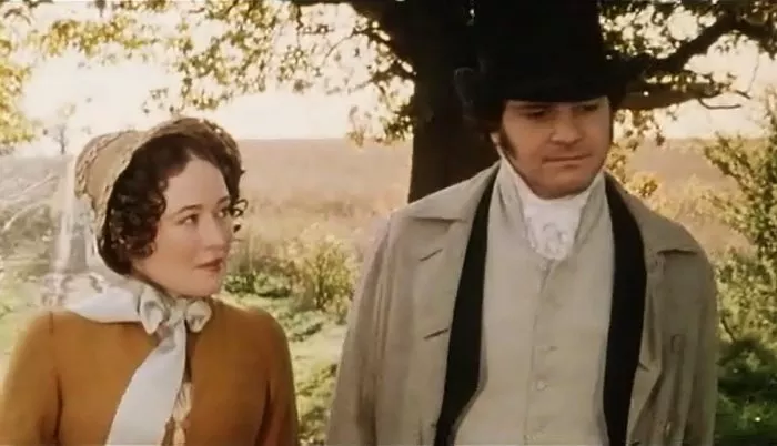 Colin Firth (Mr Darcy), Jennifer Ehle (Elizabeth Bennet) zdroj: imdb.com